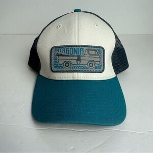Patagonia Pickup Lines Surf Mid Crown Trucker Hat Blue Teal Mesh Snapback Unisex